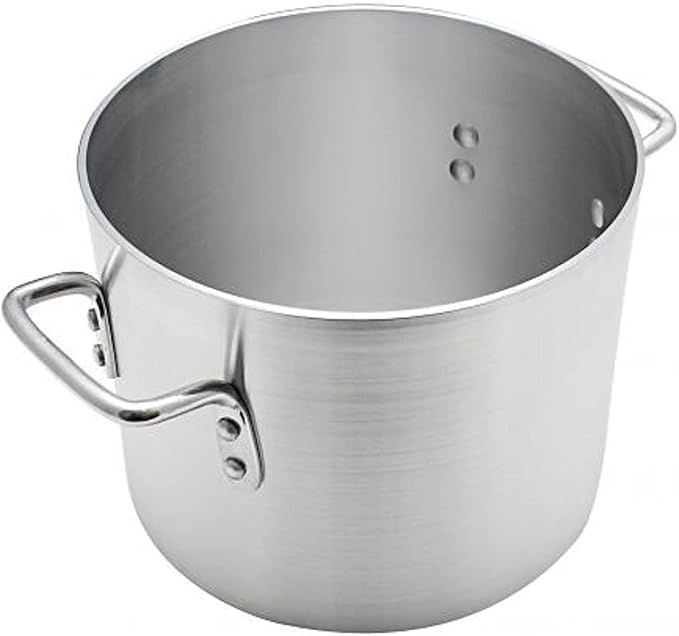 TrueCraftware- 8 qt. Aluminum Stock Pot with Riveted Handles 4mm Thickness- Multipurpose Pot Cookware Large Stockpot Stew For Cooking Simmering Soup Seafood Stock Home Kitchen Restaurant
