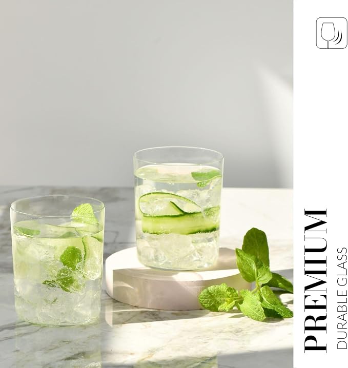 KROSNO Drinking Glasses Set of 6, 16.9 oz, Mixology Collection | Cider Tumbler, Lead-Free Glassware set for Water, Juice & Cocktails, Beer, Dishwasher Safe