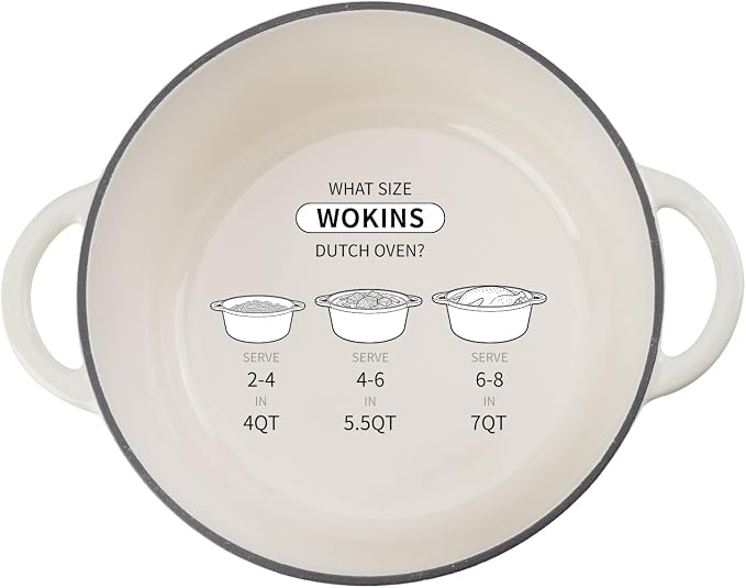 4-QT Enameled Cast Iron Round Dutch Oven With Lid,Oven safe,Cream | Small Dutch Oven,cream/gold-tone knob,500°F,sourdough,braising/stews/roasting，Kitchen Gift for Cooking Lovers