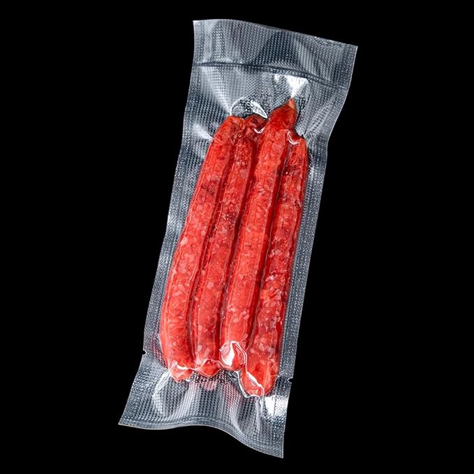 FERENLI 100 Pieces 2.76x7.87 inch (Usable Size 2.36x7.68 inch) Vacuum Sealer Bags for Food Storage Open Top Clear Plastic Flat Pouches Bulk Food Packaging Bags with Tear Notch