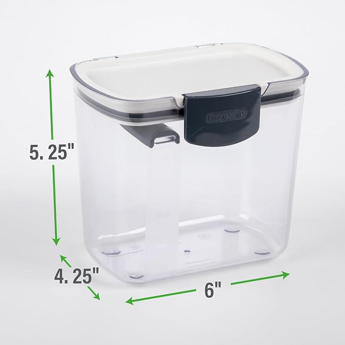 ProKeeper 1 Quart Airtight Powdered Sugar Storage Container – Grey, BPA-Free Plastic | Includes a Dusting and Measuring Spoon and Leveling Bar, Holds Up To 1lb Bag of Powdered Sugar, BPA-Free and Dishwasher Safe