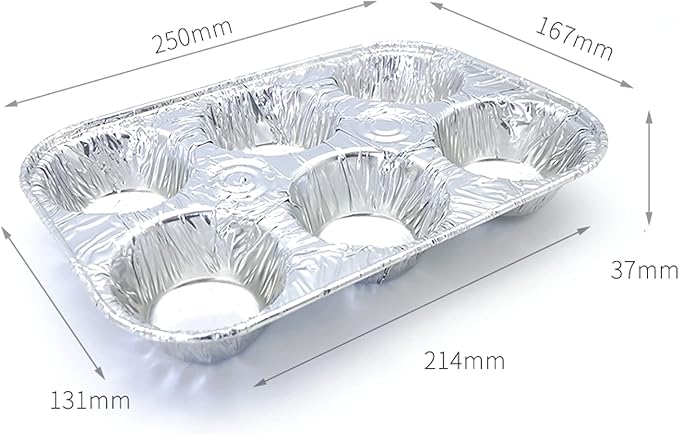 Waytiffer Muffin Pan 6-Cup Cupcake Aluminum Pans Favorite Muffin Tin Size for Baking Cupcakes - Standard Size (6-cup-20Pack) | Muffin Pan 6-Cup Cupcake Aluminum Pans Favorite Muffin Tin Size for Baking Cupcakes - Standard Size (6-cup-20Pack)