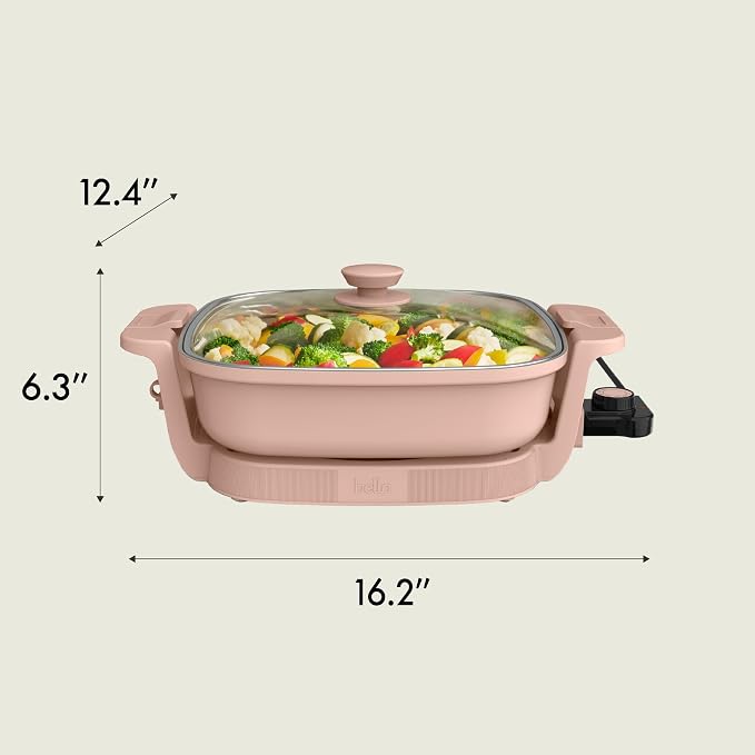 bella Fits-Anywhere™ SAUTE Make & Take Skillet, Non-Toxic Ceramic, Blossom