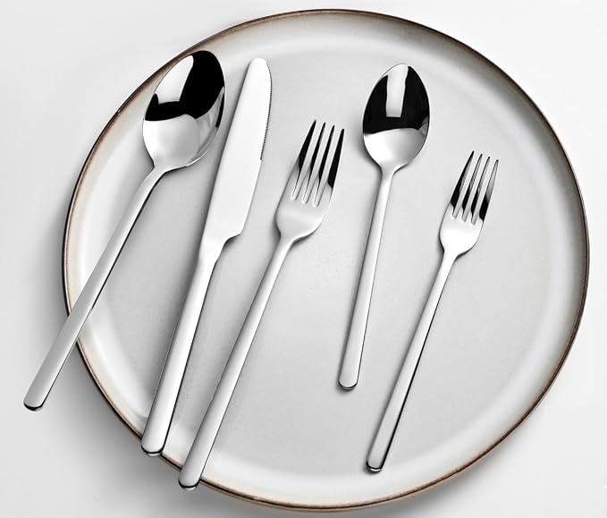 Silverware Set, 10 Piece Flatware Cutlery Set for 2, 18/10 Stainless Steel Silverware Mirror Polished Dishwasher Safe for Home, Restaurant, Wedding, Party