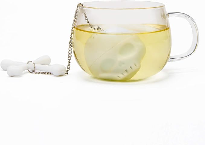 Coolrunner 2 pcs Silicone Tea Bones Skull Tea Infuser Filter | Diffuser Loose Leaf Leaves Silicone Tea Strainer