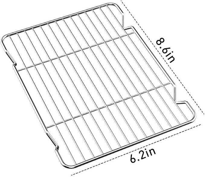 Stainless Steel Cooling Racks, Set of 3, 8.6L x 6.2W x 0.5H Inch, Wire Racks for Cooking, Baking, Roasting, Grilling, Dishwasher Safe