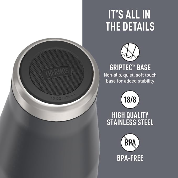 THERMOS ICON SERIES, Stainless Steel Mug, Granite, 16 oz, (Pack of 4)