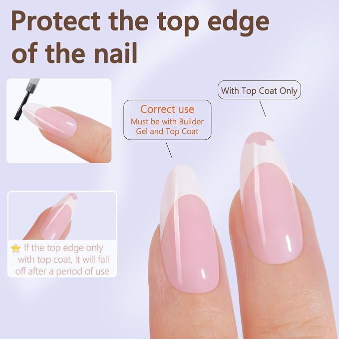 Misssix 150Pcs French Tip Press on Nails Medium Almond Pink Gel Fake Nails | No Need to File Tips Pre-lasting, Fake Nails for Nail Art DIY 15 Sizes
