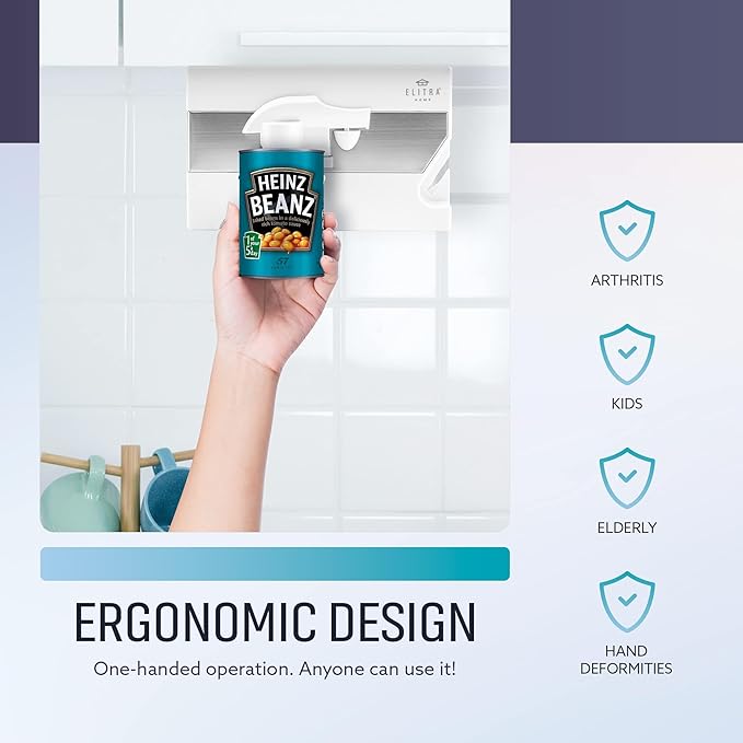 ELITRA HOME – Elitra 3-In-1 Under The Cabinet Electric Can Opener – White