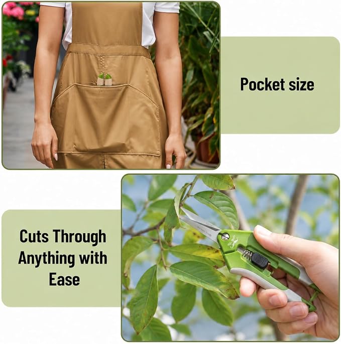 Mr. Pen- Gardening Scissors, 6.5 Inch, Green | Pruning Shears for Gardening with Straight Stainless Steel Blade, Plant Trimming Scissors, Garden shears, Garden Scissors