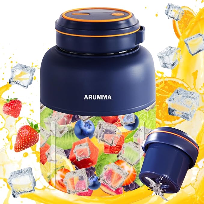 Portable Juice Cup Blender for Smoothies Shakes Fruit Crush Baby Food Maker 43oz 1300ML USB Charging Cordless Powerful Blades Blending Portable Smoothie Blender for Small Ice Kitchen Outdoor
