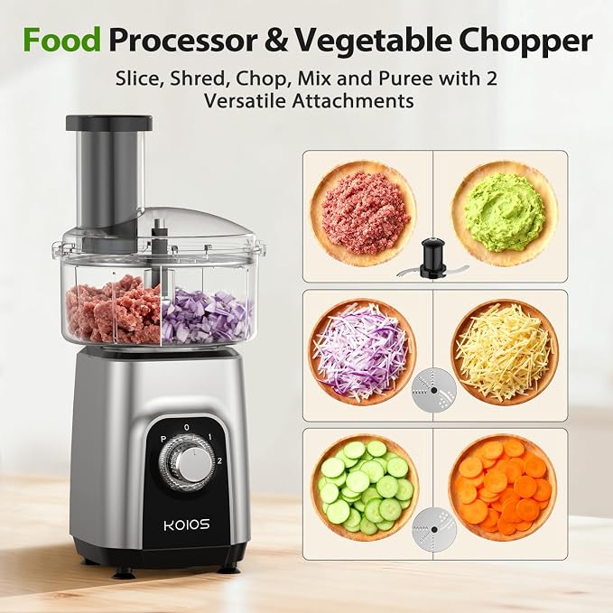 KOIOS Blender/Food Processor Combo Max 1000W, 4 in 1 34oz Pitcher, 22oz Blending Cup, Meat Grinder & Vegetable Chopper, Spice Grinder,BPA Free -All-in-One Kitchen System, Dishwasher Safe