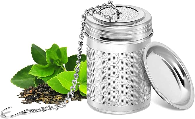 Tea Infuser for Loose Tea, Small 304 Stainless Steel Tea Strainer | Extended Chain Hook, Extra Fine Mesh, Tea Steeper Filter, Fit Mug Cup