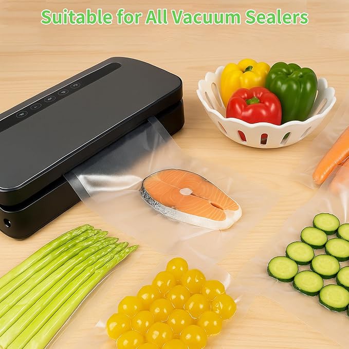 MakMeFre Gallon 4mil 11"x16"Vacuum Sealer Bags 200ct for Food Storage | BPA Free PreCut Food Grade,Commercial Grade,Heavy Duty Vacuum Food Freezer Bags,Great for Sous Vide Vacuum Sealer