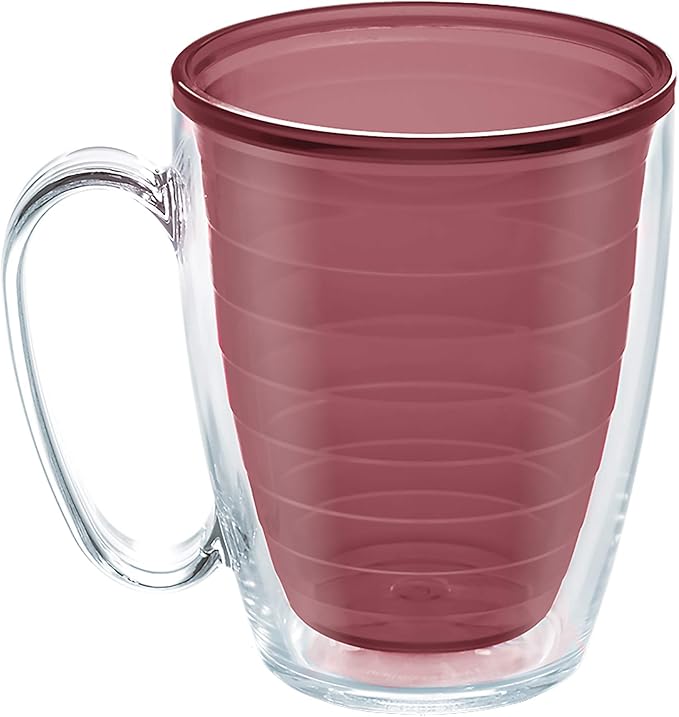 Tervis Clear & Colorful Tabletop Made in USA Double Walled Insulated Tumbler Travel Cup Keeps Drinks Cold & Hot, 16oz Mug, Elderberry Wild | Made in USA, Double-wall Insulated Keeps Coffee & Matcha Hot, Shatterproof, BPA-Free, Dishwasher Safe, Great to...