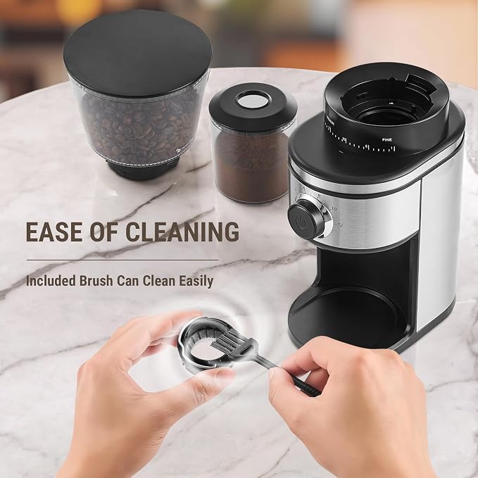 AYCHIRO Conical Burr Coffee Grinder Electric, Coffee Grinder with 30 Grind Settings, Adjustable Burr Mill Grinder for Home Use, 2-12 Cups for Espresso, Pour Over & French Press