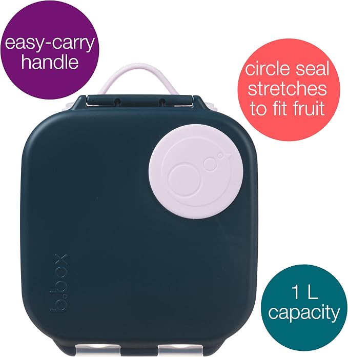 b.box Mini Lunch Box, Snack Containers for Kids, Lunch Box Kids, 4.25 Cup | Bento Box for Kids, Sanck Box, Lunch Containers, Leak Proof, Dishwasher Safe, BPA Free, PFAS Free, Ages 3+ — Indigo Rose