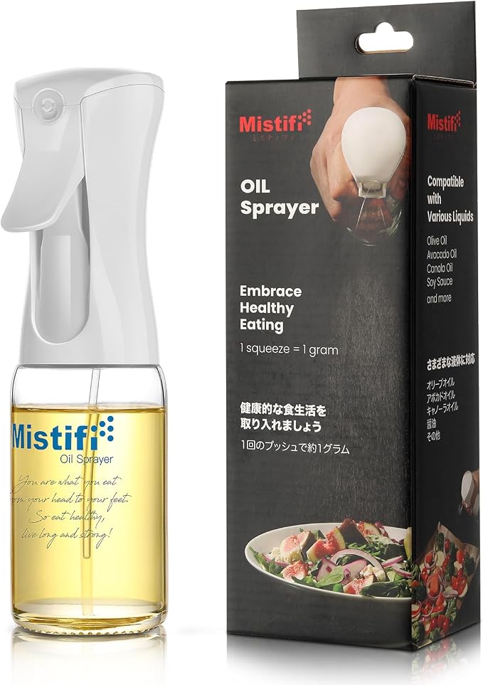 Oil Sprayer 150ml glass bottle. Upgraded Version.Fine Mist Spray Bottle for Air Fryer, Olive Oil, Avocado Oil, Healthy Nonstick Frying, Commercial & Home Kitchen Use (Classic PS630)