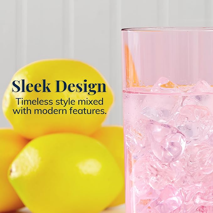US Acrylic Classic Plastic Reusable Drinking Glasses (Set of 6) 16oz Water Cups Assorted Colors | BPA-Free Tumblers, Made in USA | Top-Rack Dishwasher Safe