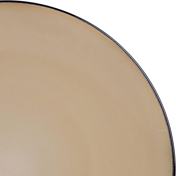 Gibson Elite Soho Lounge 16-Piece Round Reactive Glaze Stoneware Dinnerware Set, Service for 4 – Taupe Plates and Bowls