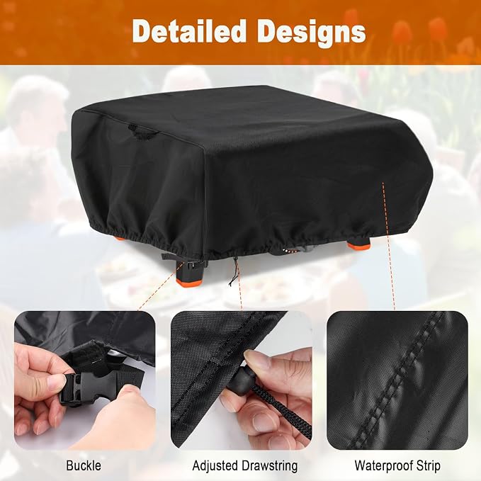 Pizza Oven Cover for Blackstone 2404 Tabletop Pro Pizza Oven | Waterproof Heavy Duty Grill Cover for Blackstone Pizza Oven - 25" L×26" W×11" H