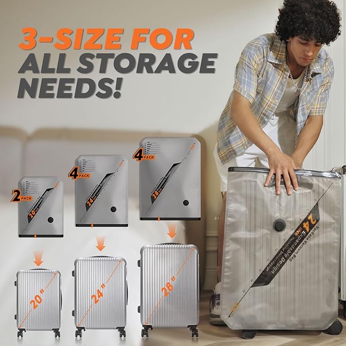 Vacbird Rechargeable Wireless Vacuum Pump + 10 Storage Bags – Compact Space Saver for Travel & Home, Perfect for Clothes, Blankets, Seasonal Organization