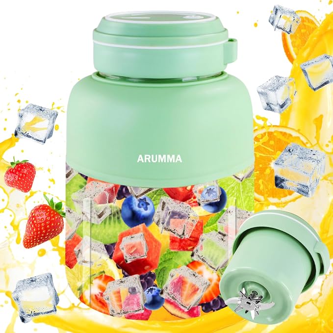 Portable Juice Cup Blender for Smoothies Shakes Fruit Crush Baby Food Maker 43oz 1300ML USB Charging Cordless Food Grade Blades Electric Smoothie Blender for Small Ice Kitchen Outdoor