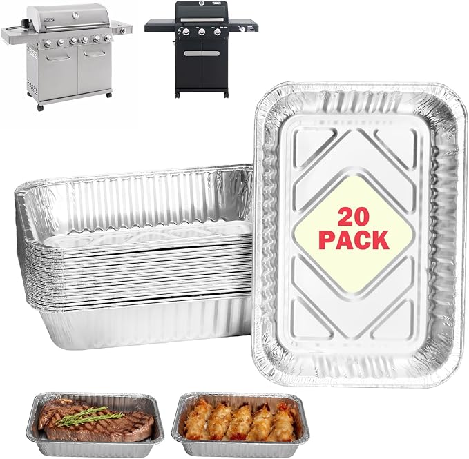 Universal Grease Drip Pans for Monument Grills Aluminum Grease Tray Liners | Fits Monument 24367 24633 35633 25392 41847NG 17842 14633 ect Gas Grill Parts, replace #D010012705, #A02122319, 20 pcs