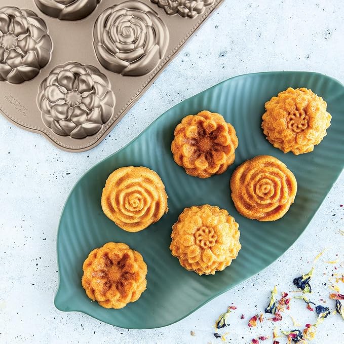 Nordic Ware Floral Cakelet, 3 Cups, Toffee
