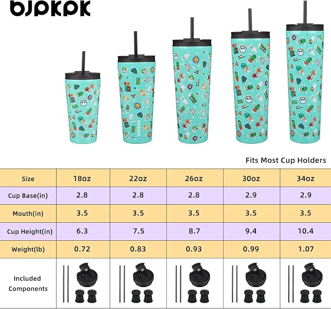 BJPKPK 30 oz Coffee Tumbler with Straw, Insulated Stainless Steel Cup | Double Wall Vacuum, Leak Proof Lid, Keeps Hot/Cold/Iced, BPA Free, Travel & Outdoor, Spring Party-Green