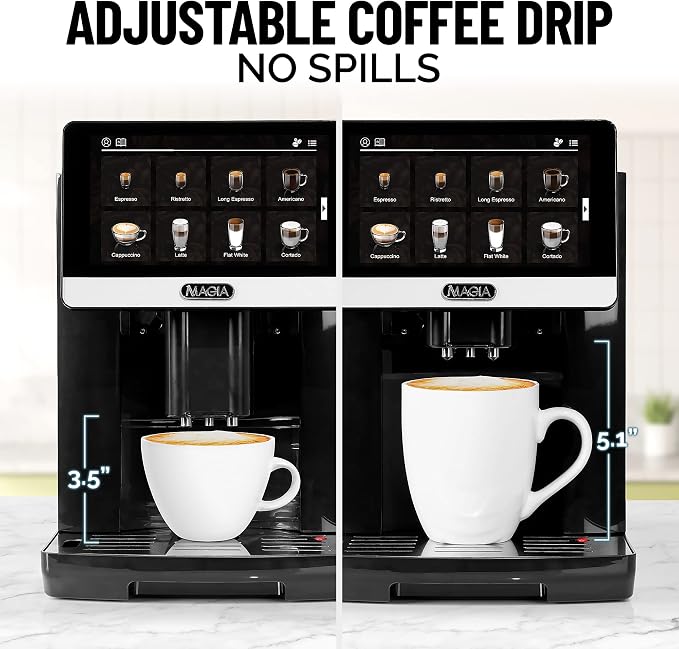 Zulay Magia Fully Automatic Espresso Machine With Grinder - 19 Customizable Coffee Options - Auto-Cleaning For Easy Maintenance - Milk-Foam System For Latte, Cappuccino, Macchiato - OG Silver