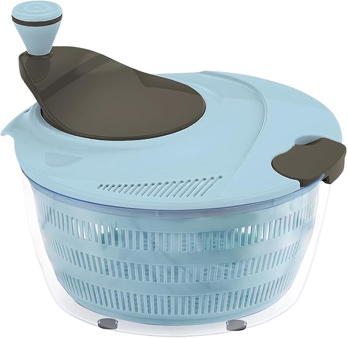 Fruit spinner Kitchen salad tool Salad Spinner Doubled Rain Holes, Lettuce Dryer For Washing, Drainage, And Dehydrating Greens, Fruits, And Vegetables Nordic Blue Salad Dehydrator,Blue