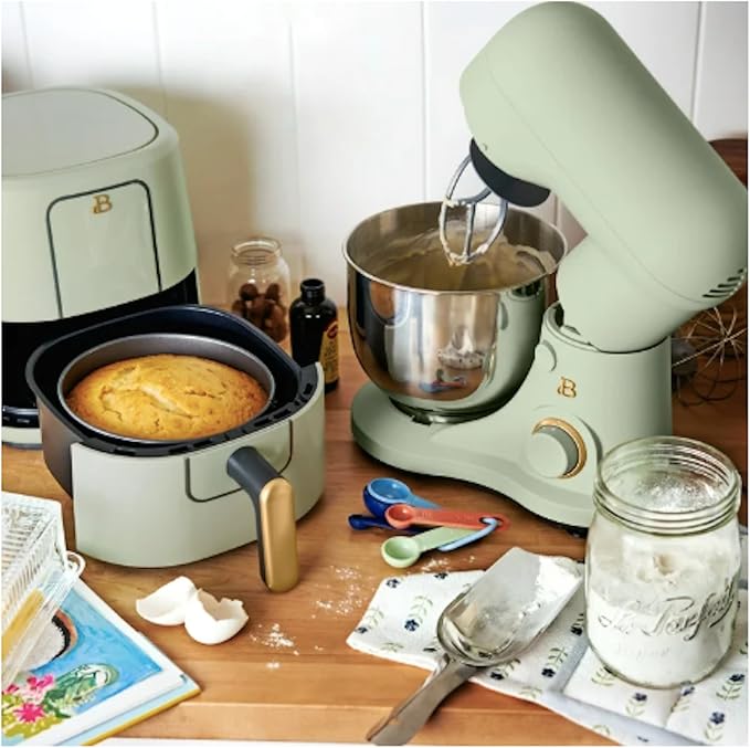 3.5 Qt Stand Mixer, with Flat Beater, Dough Hook, Whisk (Sage Green)