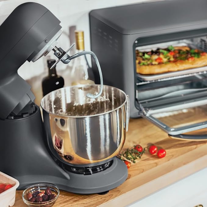 5.3 Qt Stand Mixer, 300W Electric Kitchen Mixer with 12 Speeds, Tilt Head Design, Stainless Steel Bowl, Dough Hook Whisk Beater Splash Guard (Oyster Gray)