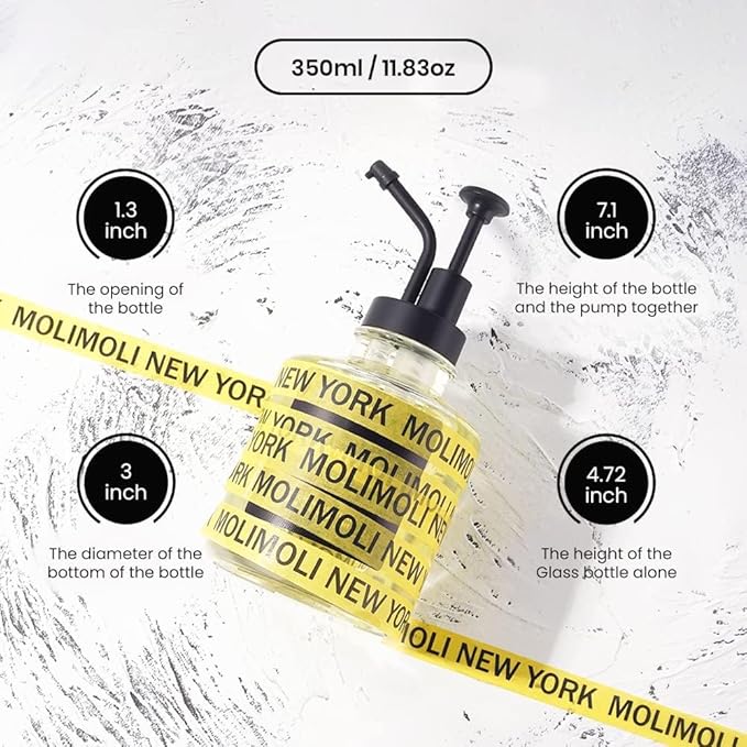 Coffee Syrup Dispenser - Glass Bottle w. Pump, 11.8 oz 350 ml, Set of 2, Black Upgraded Pump