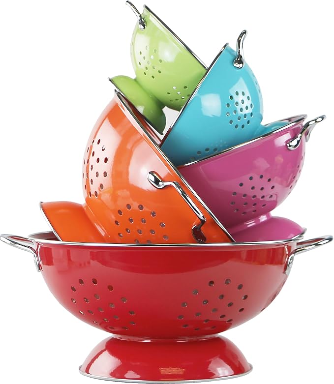 Calypso Basics by Reston Lloyd Powder Coated Enameled Colander, 1 Quart, Lemon