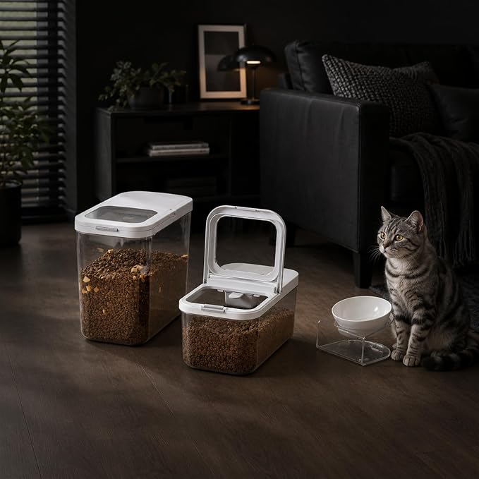 Dog Food Storage Container 10 Lbs | Pet Food Storage Containers With Lids & Scooper BPA Free Airtight Storage Containers Store Dry Food For Kitchen Pantry