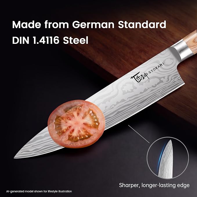 2026 Upgrade Japanese Kitchen Knife Set with Torii-Style Block | 14-Pieces Knife Set for Kitchen, German DIN1.4116 Steel, Ergonomic Handle, Sharp Edge, Magnetic Knife Holder, Ideal Gift