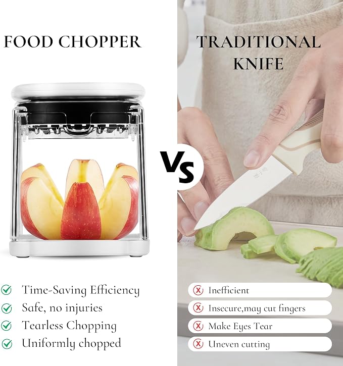 2-in-1 French Fry Cutter Potato Slicer with Container Manual Vegetable Chopper with 2 Blades Potato Cutter for Fries Apple Slicer