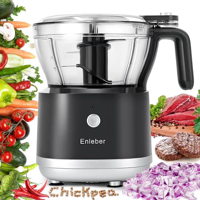 Food Processor Electric Food Chopper with 4.5-Cup(1000ml) Vegetable Chopper & Meat Grinder,BPA Free, Stainless Steel Blade for Chopp, Slice, Mince, Grind, and Puree, for Baby Food & Family Use | Vegetable Chopper & Meat Grinder BPA Free, Stainless Stee...