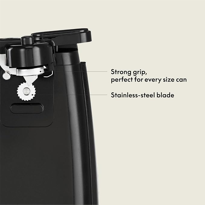 bella Electric Can Opener and Knife Sharpener, Black