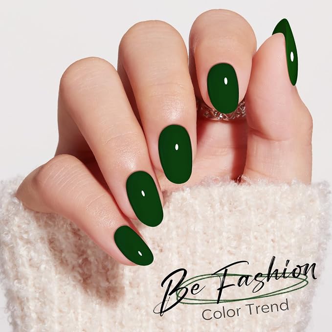 modelones Jewel Green Short Press on Nails, Oval Fake Nails Kit | Press Ons with Nail Glue, Adhesive Tabs, Nail File, Prep Pad, Manicure Stick, 32Pcs 16 Sizes, Summer Women Girl Gift
