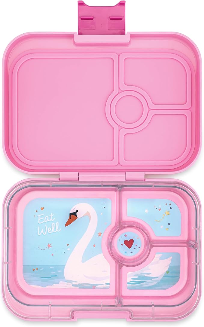 Yumbox Panino Leakproof Bento Lunch Box Power Pink (Swan Tray) | Sandwich Size, Kid-Friendly, Easy Open Latch, Removable Tray, Lightweight