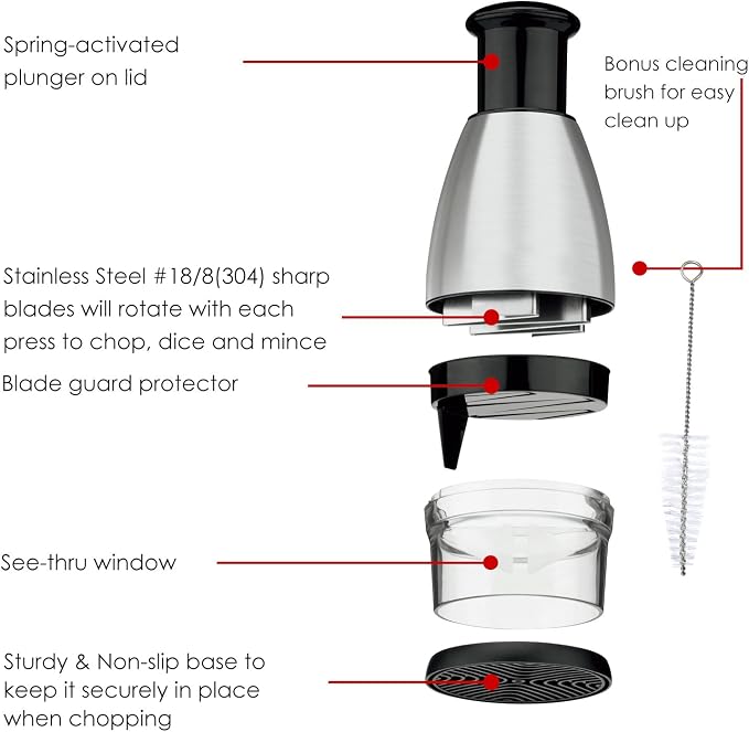 Best Utensils Premium Stainless Steel Chopper And Dicer Chop Veggies Herbs And Nuts With Ease Black