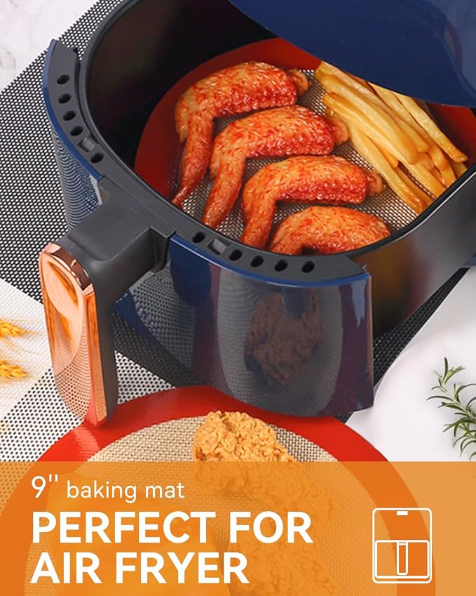 Silicone Baking Mat, Non-Stick Platinum Silicone Baking Sheet, 5 Pcs Red | Reusable, Food-Grade, Heat Resistant to 480℃, Dishwasher Safe, Half-sheets, quarter-sheets, and round mat Set, Versatility