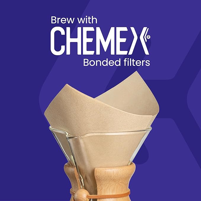 Chemex Pour-Over Glass Coffeemaker - Glass Handle Series - 10-Cup - Exclusive Packaging | All-Glass Handle Manual Drip Coffee Brewer, Borosilicate Glass, Uses Bonded Filters, Sediment-Free