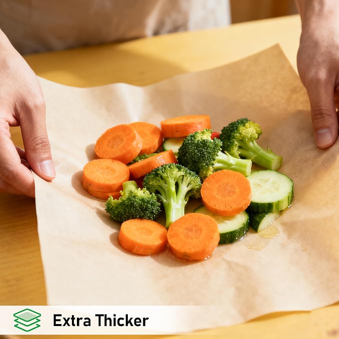EcoDispose 500 Pcs Non-Stick Parchment Paper Baking Sheets 12-3/16"x16-3/8" | Unbleached, Heavy Duty, Pre-Cut, Greaseproof Full Pan liner for Bake