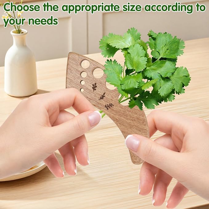 Wooden Crescent-Shaped Vegetable Separator, Pottery Herb Stripper Tool Supplies, Fun Kitchen Gadgets, Exquisite Herb Stripper Bowl Gifts for the Kitchen Suitable for Home Use & Chefs