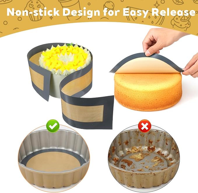 4 Set Silicone Baking Mat for 4, 7, 9,10Inch Springform Pan Protector Prevent Cake from Sticking to Bottom and Side Easy Clean Nonstick Silicone Liners for Baking Cheesecake Pan(Gray)