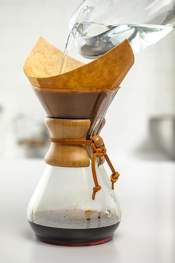 Chemex Bonded Filter - Natural Square - 100 ct - Exclusive Packaging | Unbleached Oxygen-Cleansed Paper, 20-30% Thicker, Eco-Friendly, Fits All Except CM-1